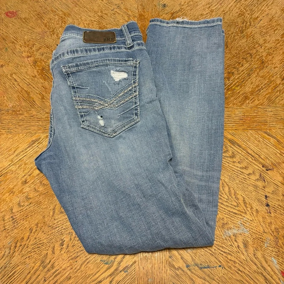 BKE Jake Buckle Men's 34 Straight Leg Denim Jeans Mens Size 34 x 32 Distressed - Picture 1 of 7